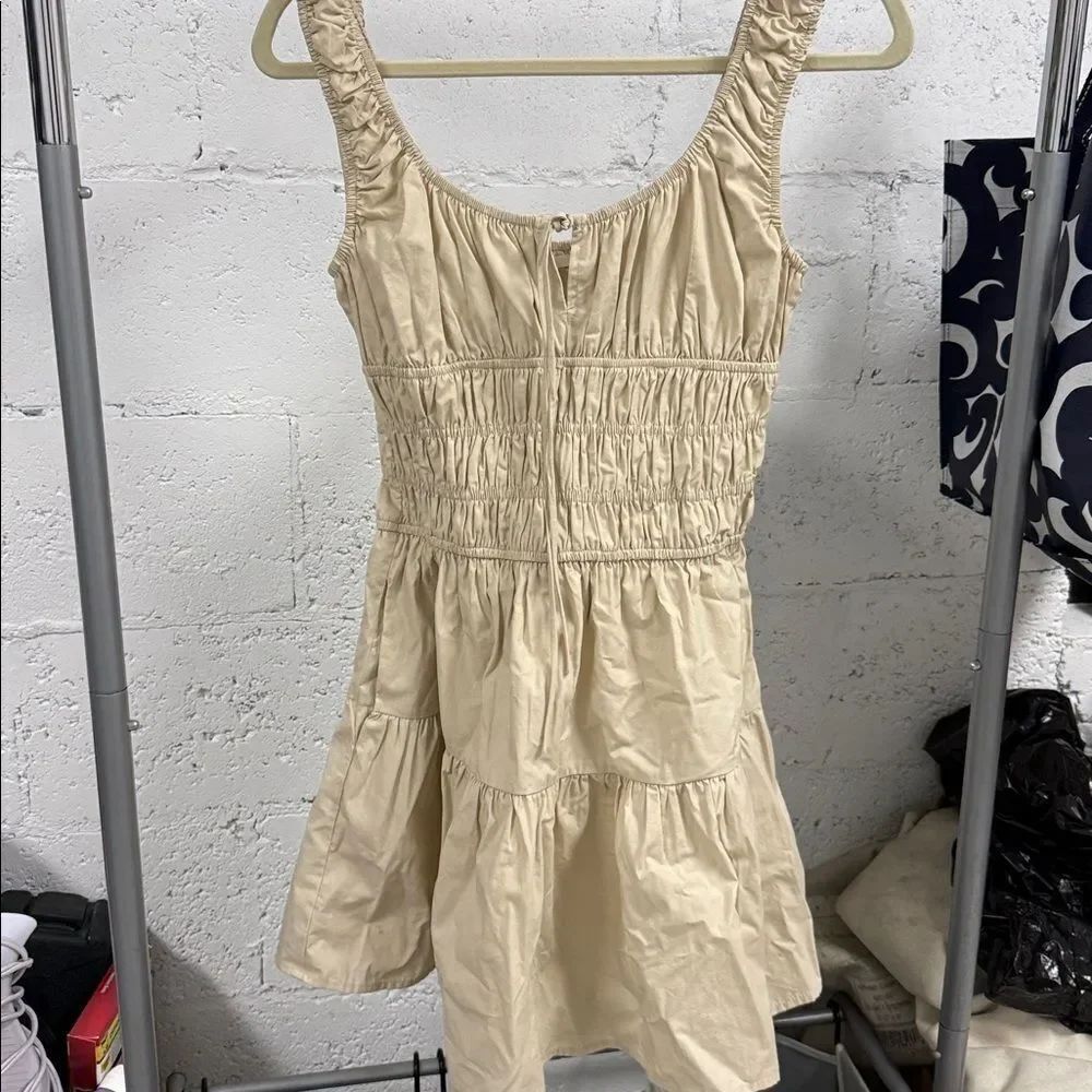 Cream Sleeveless Ruched Dress NIA Size XS Brand New Tank Dress